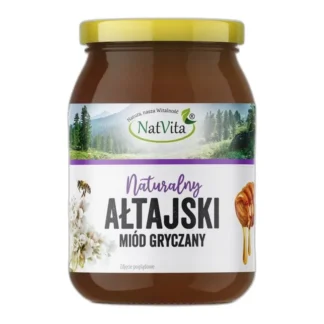 Ałtajski Miód Organiczny Gryczany z Syberii Ciemny Wysokiej czystości 650g NatVi — zdjęcie 1