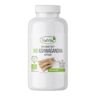 Ashwagandha BIO Stres Ekologiczna Adaptogen Żeń-Szeń 100 Kaps NatVita 360mg — zdjęcie 1
