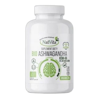 Ashwagandha EKSTRAKT na Stres BIO Ekologiczna 300mg 120 Tab NatVita KSM-66 — zdjęcie 1