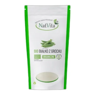 Białko z Grochu BIO Ekologiczne Białko Roślinne W Proszku 500g NatVita 80% — zdjęcie 1