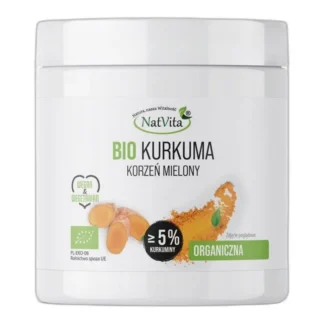 BIO Kurkuma Korzeń Mielony Standaryzacja Kurkuminy 150g NatVita 5% — zdjęcie 1