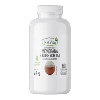 BŁONA SKORUPOWA ESM (membrana jaj kurzych) GAGs kapsułek 400mg NatVita 60 — zdjęcie 1
