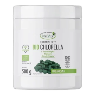 Chlorella BIO Pyrenoidosa Oczyszczanie Jelit Tabletki 1000szt NatVita 500mg — zdjęcie 1