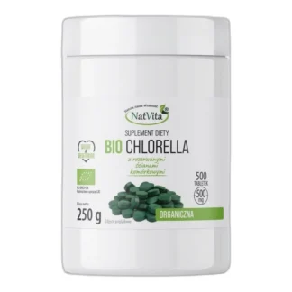 Chlorella BIO Pyrenoidosa Oczyszczanie Jelit Tabletki 500szt NatVita 500mg — zdjęcie 1