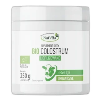 Colostrum BIO Siara Bydlęca Ekologiczne Odporność IgG 250g NatVita 25% — zdjęcie 1