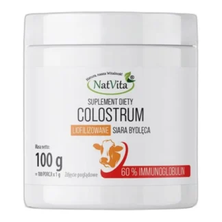 Colostrum Siara Bydlęca Odporność IgG Naturalne Proszek 100g NatVita 60% — zdjęcie 1