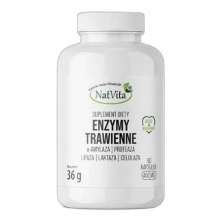 DIGEZYME Enzymy Trawienne Alfa Amylaza Trawienie Kapsułek 400mg NatVita 90 — zdjęcie 1