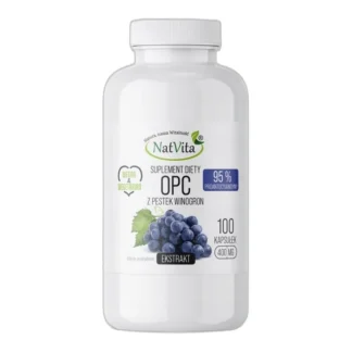 Ekstrakt z Pestek Winogron OPC Polifenole 400mg 100 Kapsułek NatVita 95% — zdjęcie 1