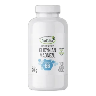 Glicynian magnezu + Witamina Układ Nerwowy Kości kapsułki 700mg NatVita B6 — zdjęcie 1