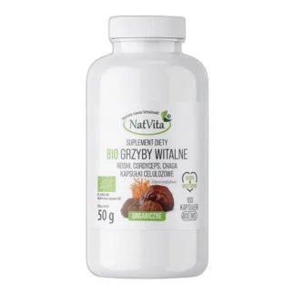 Grzyby Witalne BIO Reishi Fungi Adaptogen 100 Kapsułek NatVita 400mg — zdjęcie 1