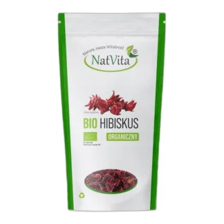 Hibiskus BIO Kwiat Hibiskusa Suszony Herbata Bio Kwiaty 100g NatVita — zdjęcie 1