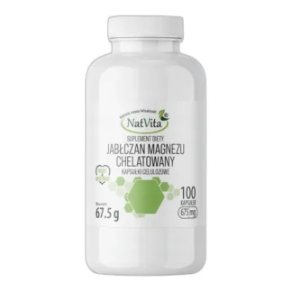 Jabłczan Magnezu Chelat Serce Zmęczenie Skurcze 100 Kapsułek NatVita 675mg — zdjęcie 1