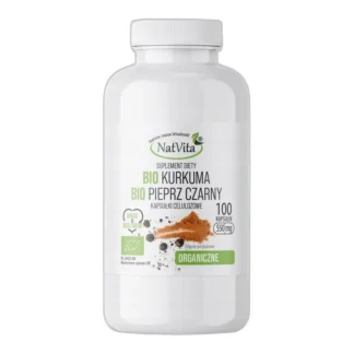 Kapsułki NatVita Bio kurkuma mg z bio pieprzem czarnym 100 szt. 550 — zdjęcie 1
