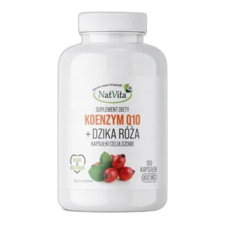 Koenzym Ubichinon + Dzika Róża Witamina C 100 Kapsułek NatVita Q10 — zdjęcie 1