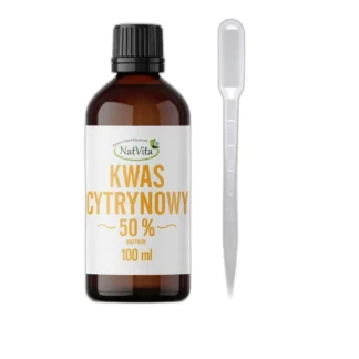 Kwas Cytrynowy Spożywczy Roztwór Płyn Kwasek Cytrynowy 100ml NatVita 50% — zdjęcie 1