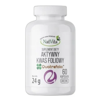 Kwas Foliowy Quatrefolic Aktywny kapsułki celulozowe 400mg NatVita 840mcg — zdjęcie 1