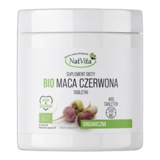 Maca BIO Czerwona Ekologiczna Tabletki 460 Tabletek NatVita 500mg — zdjęcie 1