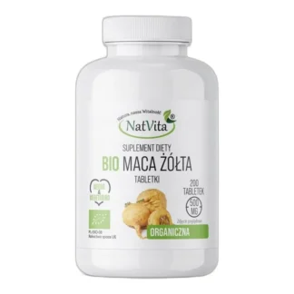 Maca Żółta BIO Ekologiczna Układ Hormonalny 200 Tabletek NatVita 500mg — zdjęcie 1