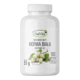 Morwa Biała Ekstrakt Cukrzyca Profil Lipidowy kapsułki 550mg NatVita 4:1 — zdjęcie 1