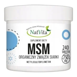 MSM siarka organiczna 240 tabletek NatVita 750mg — zdjęcie 1