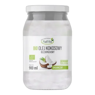 Olej Kokosowy BIO Bezzapachowy Ekologiczny Naturalny Filipiny 900ml NatVita — zdjęcie 1