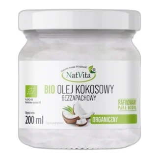 Olej Kokosowy BIO Ekologiczny Bezzapachowy Roślinny Organic 200ml NatVita — zdjęcie 1