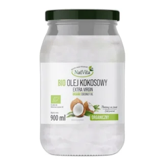 Olej Kokosowy BIO Extra Virgin Nierafinowany Ekologiczny NatVita 900ml — zdjęcie 1