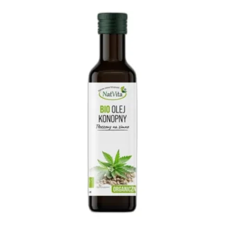Olej Konopny BIO Tłoczony Na Zimno Ekologiczny Bio 250ml NatVita — zdjęcie 1