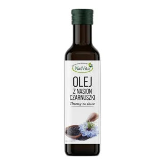 Olej z Czarnuszki Tłoczony Na Zimno Organiczny Płyn OMEGA 3 250ml NatVita — zdjęcie 1