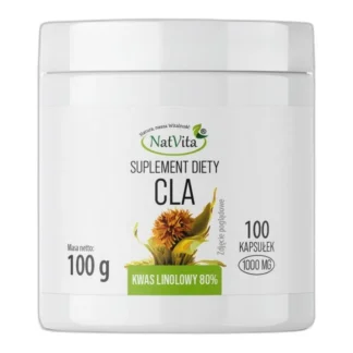 Olej z Krokosza CLA Sprzężony Kwas Linolowy 800mg 100 Kapsułek NatVita 80% — zdjęcie 1