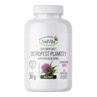 Ostropest Plamisty Ekstrakt Sylimaryny Wątroba Detoks 100 Kaps NatVita 80% — zdjęcie 1