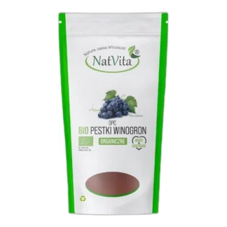 Pestki Winogron Mielone OPC BIO Ekologiczne Antyoksydant LDL NatVita 350g — zdjęcie 1