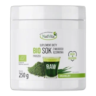 Sok z Jęczmienia Młodego BIO Sproszkowany Jęczmień Witaminy NatVita 250g — zdjęcie 1