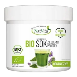 Sok z Lucerny BIO w Proszku Ekologiczny Roślinny Odchudzanie 130g NatVita — zdjęcie 1