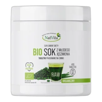 Sok z Młodego Jęczmienia BIO Tabletki Eko Witaminy 400 tabl. NatVita 500mg — zdjęcie 1
