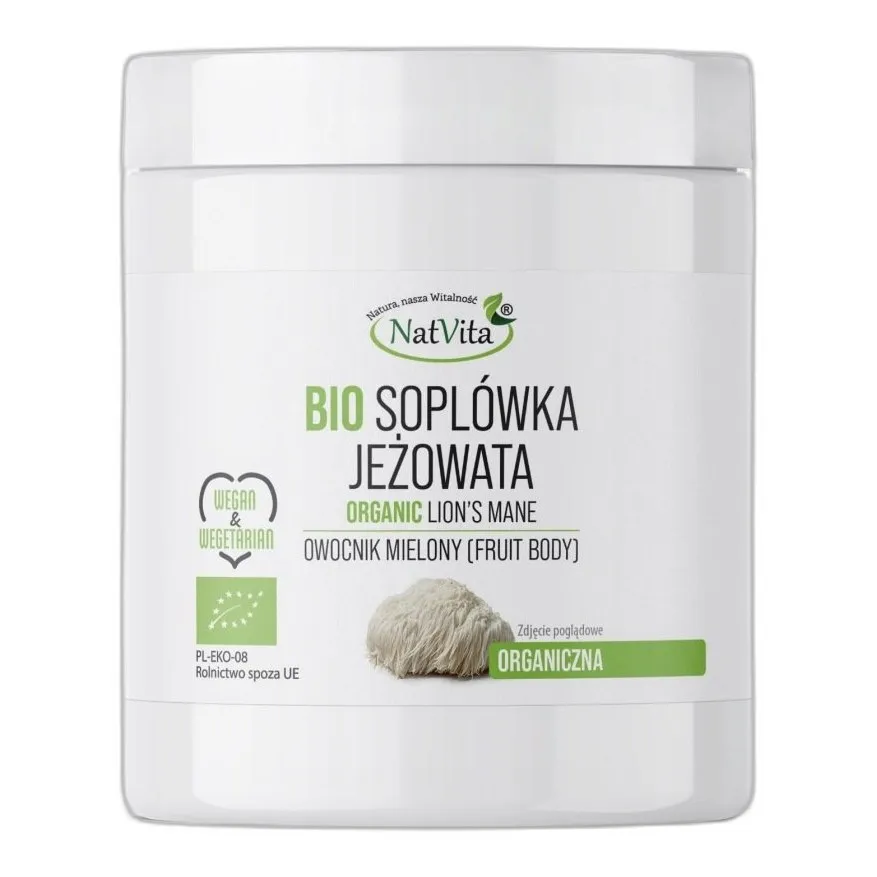 Soplówka Jeżowata BIO Grzyb Mielony Pamięć Koncentracja NatVita 250g — zdjęcie 1