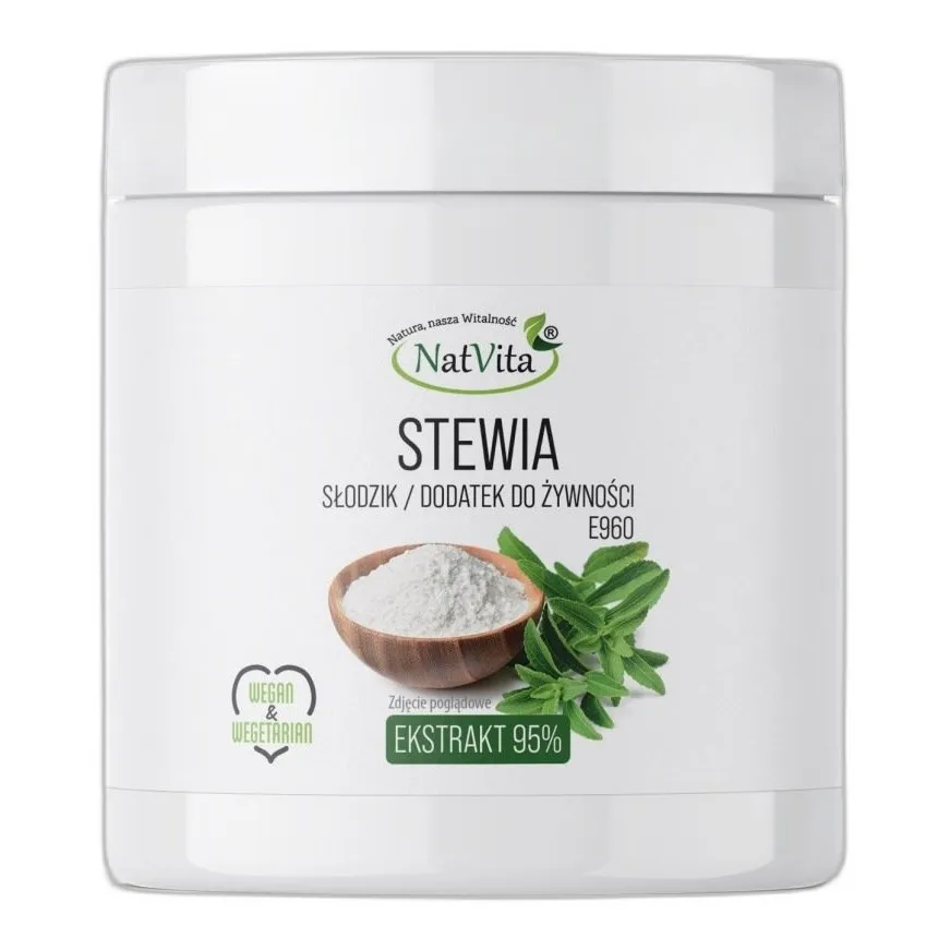 Stewia Ekstrakt Czysty 95% Naturalny Zamiennik Cukru Słodzik 100g NatVita — zdjęcie 1