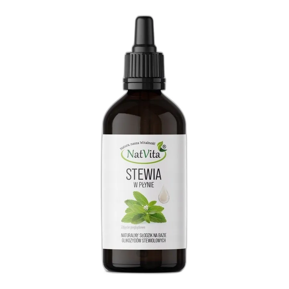 Stewia w Płynie Naturalny Zamiennik Cukru Słodzik Płyn 100ml NatVita — zdjęcie 1