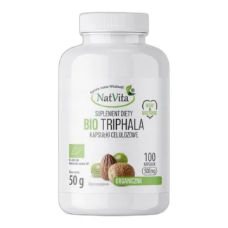 Triphala BIO Ekologiczna Jelita Oczyszczanie Kapsułek 500 mg NatVita 100 — zdjęcie 1