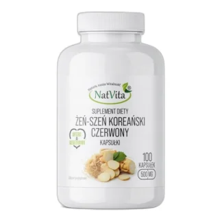 Żeń-Szeń Koreański Czerwony Energia Stres Libido kapsułki NatVita 500mg — zdjęcie 1