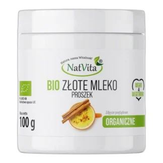 Złote Mleko BIO Napój Kurkuma Kakao Ashwagandha Cynamon Pieprz NatVita 100g — zdjęcie 1